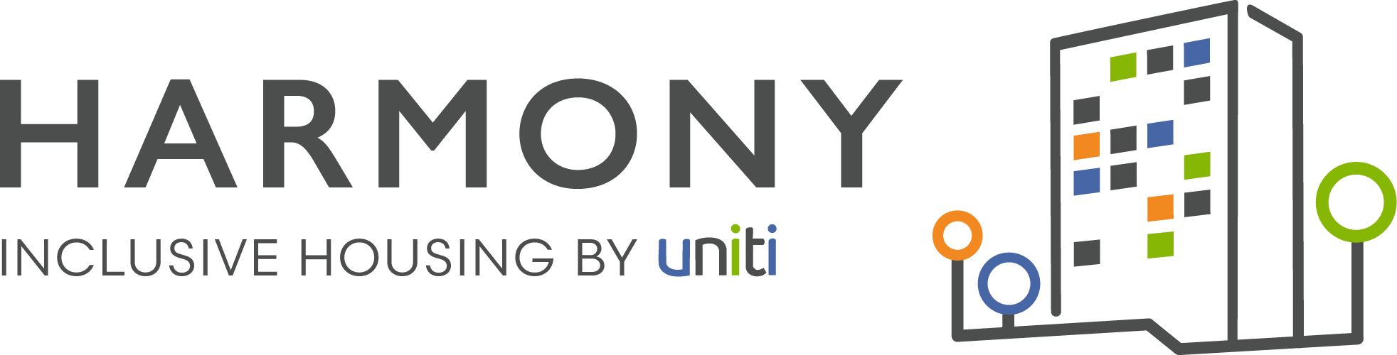 Harmony apartments logo by uniti